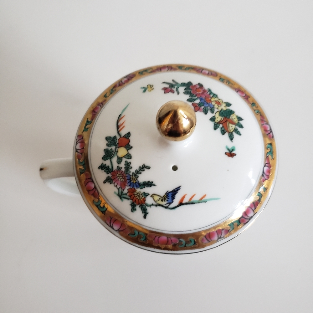 V#intage Handpainted Porcelain Lided Tea Cup 200ml - Picture 3 of 11
